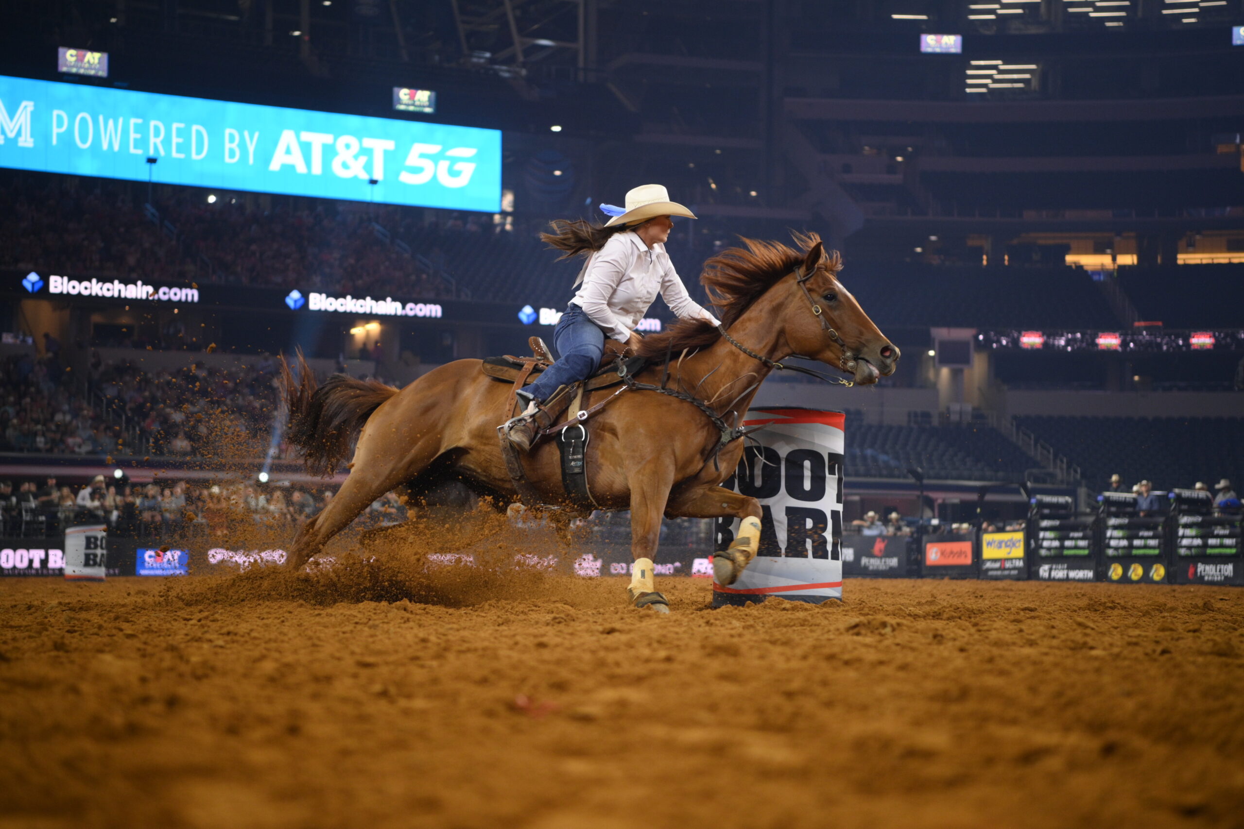 Makenzie Mayes during the PBR Finals Championship Round 1